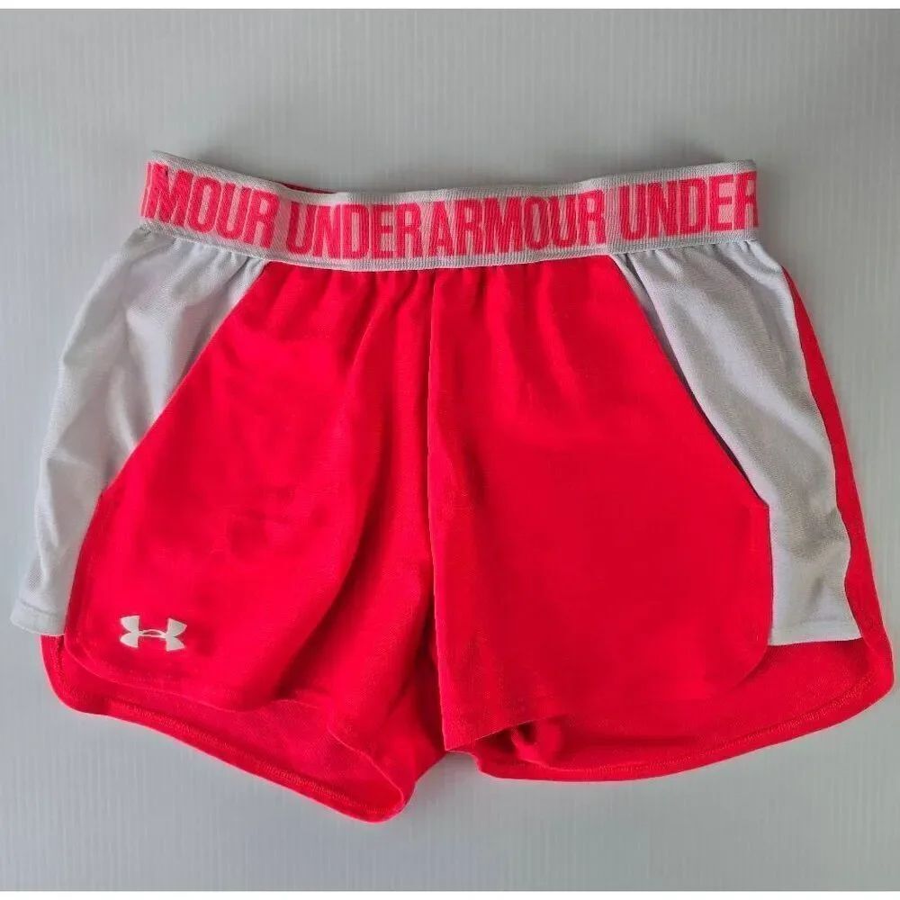 Under Armour Running Shorts Sz XS Orange/White